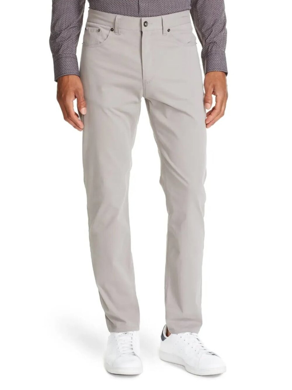 W.R.K Light Grey Cotton Stretch Twill Slim Straight Fit Pant/3477